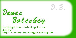 denes bolcskey business card